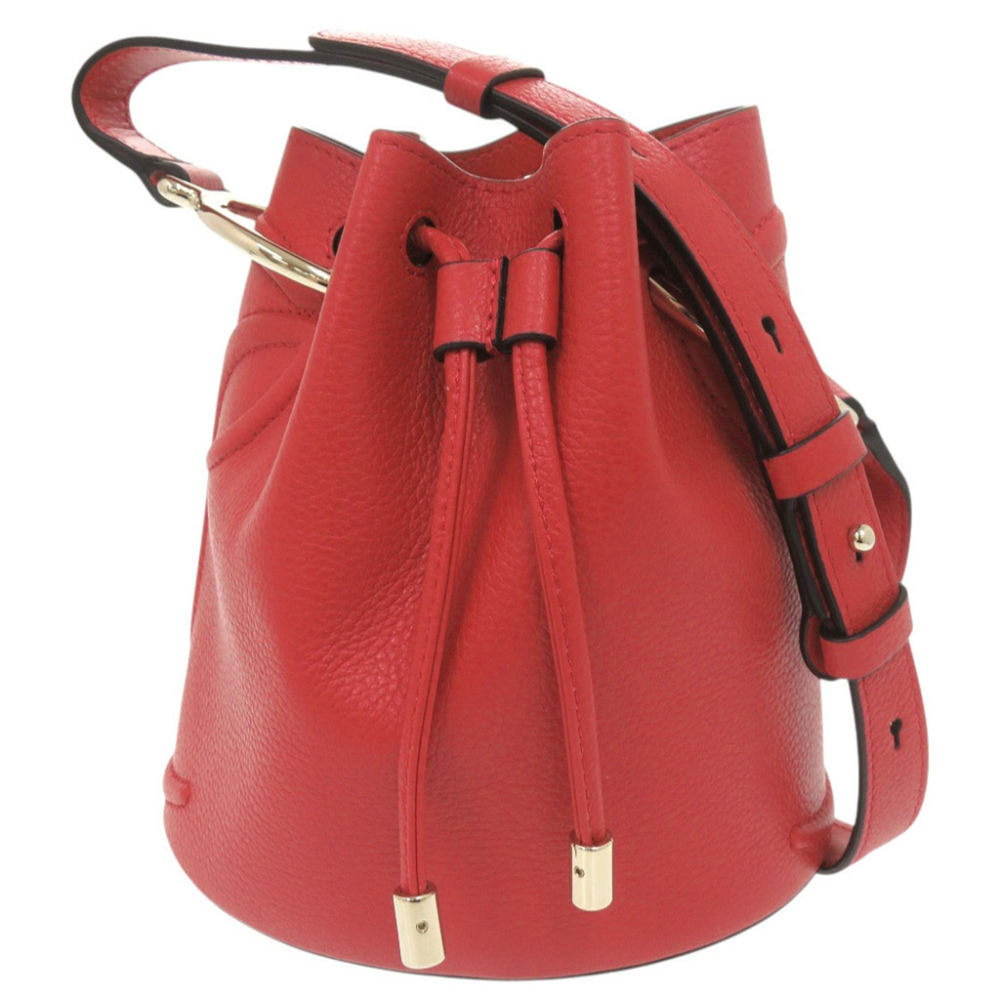 Christian Louboutin BY MY SIDE Bucket Bag Leather Red Shoulder 1424